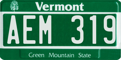 VT license plate AEM319