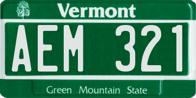 VT license plate AEM321