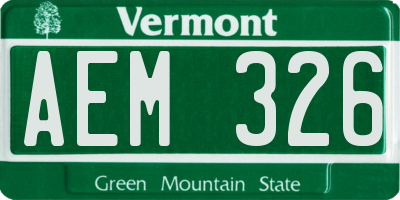 VT license plate AEM326