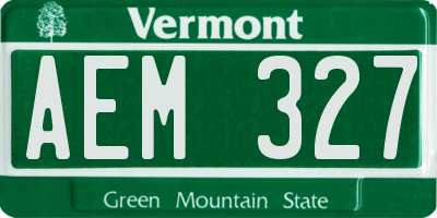 VT license plate AEM327