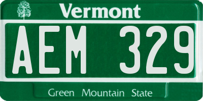 VT license plate AEM329