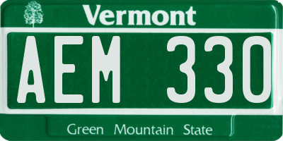 VT license plate AEM330