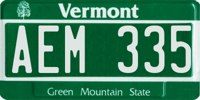 VT license plate AEM335
