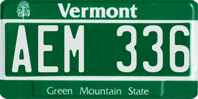 VT license plate AEM336