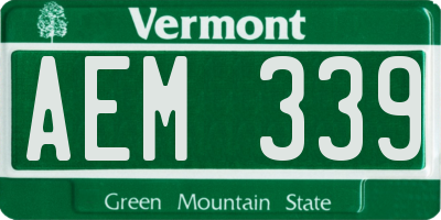 VT license plate AEM339