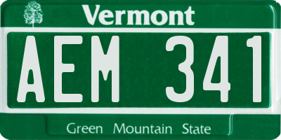 VT license plate AEM341