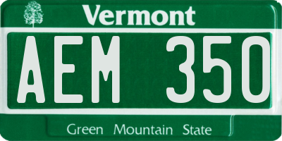VT license plate AEM350