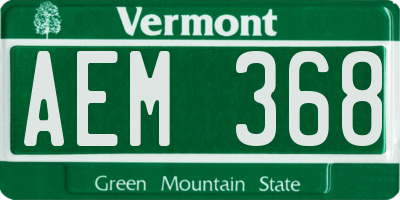 VT license plate AEM368