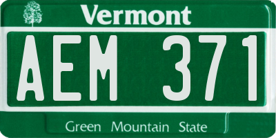 VT license plate AEM371
