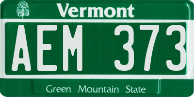 VT license plate AEM373