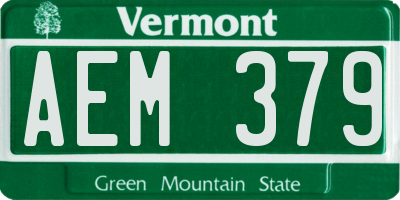 VT license plate AEM379