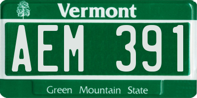 VT license plate AEM391