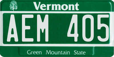 VT license plate AEM405