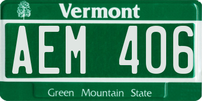 VT license plate AEM406