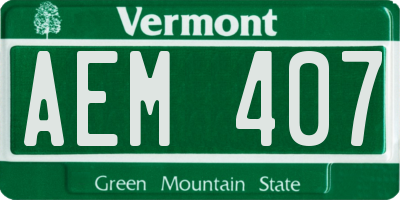 VT license plate AEM407