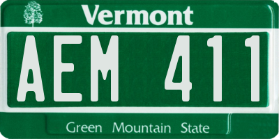 VT license plate AEM411