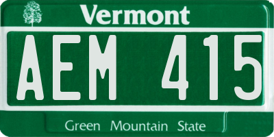 VT license plate AEM415
