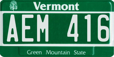 VT license plate AEM416