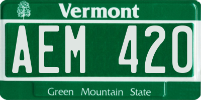 VT license plate AEM420