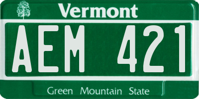 VT license plate AEM421