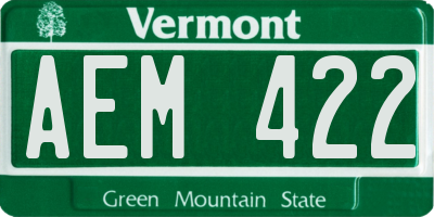 VT license plate AEM422