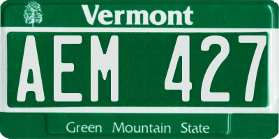 VT license plate AEM427