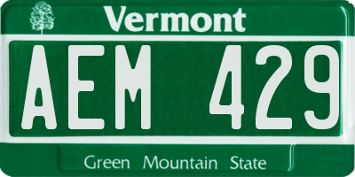 VT license plate AEM429