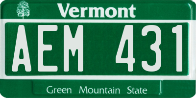 VT license plate AEM431