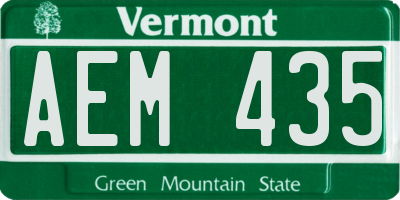 VT license plate AEM435