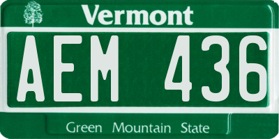 VT license plate AEM436