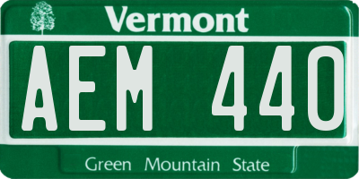 VT license plate AEM440