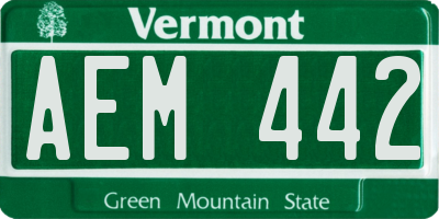 VT license plate AEM442