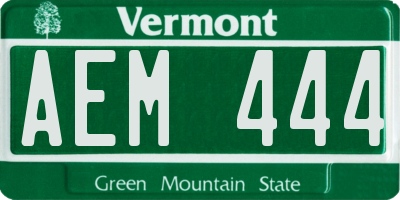 VT license plate AEM444