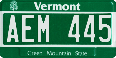 VT license plate AEM445