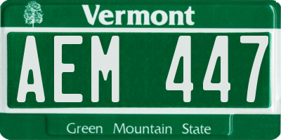 VT license plate AEM447