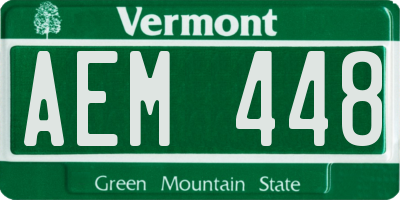 VT license plate AEM448