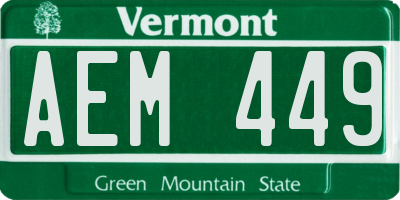 VT license plate AEM449