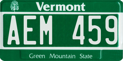 VT license plate AEM459
