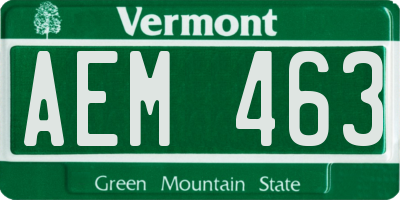VT license plate AEM463