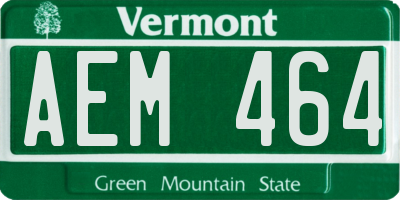 VT license plate AEM464