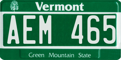 VT license plate AEM465