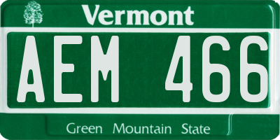 VT license plate AEM466
