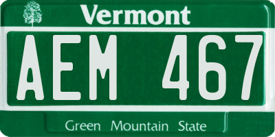 VT license plate AEM467