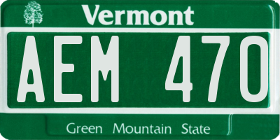 VT license plate AEM470