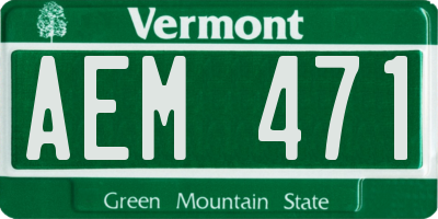 VT license plate AEM471