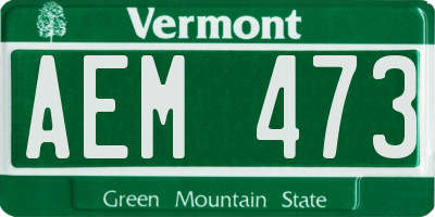 VT license plate AEM473