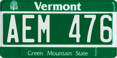 VT license plate AEM476
