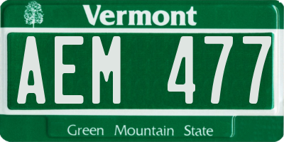 VT license plate AEM477