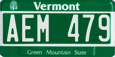 VT license plate AEM479