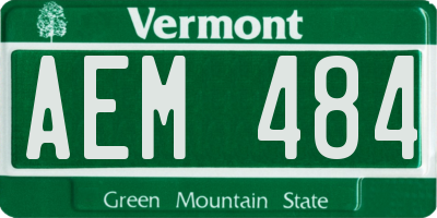 VT license plate AEM484